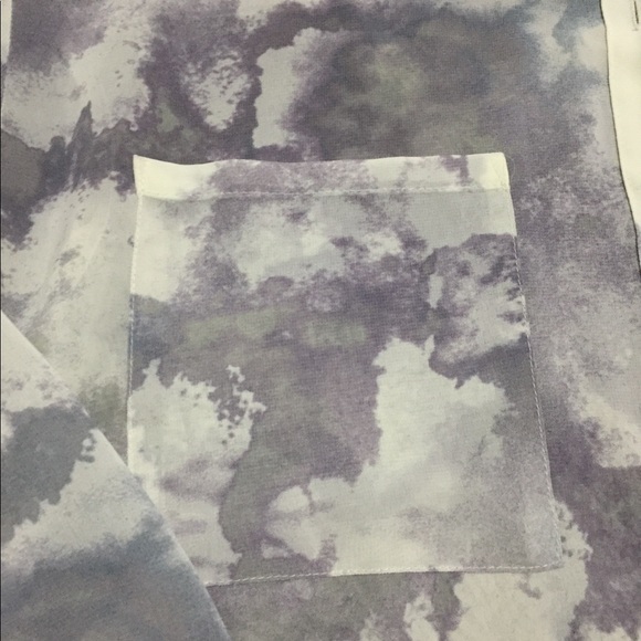 Decree Button Up Blouse- Lavender and Creme - Picture 3 of 4